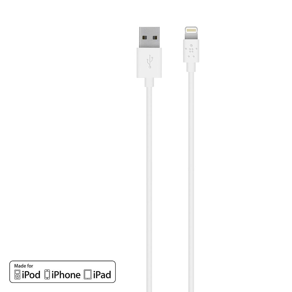 F8J023bt04-WHT CABLE LIGHTNING BLC 1,2MT