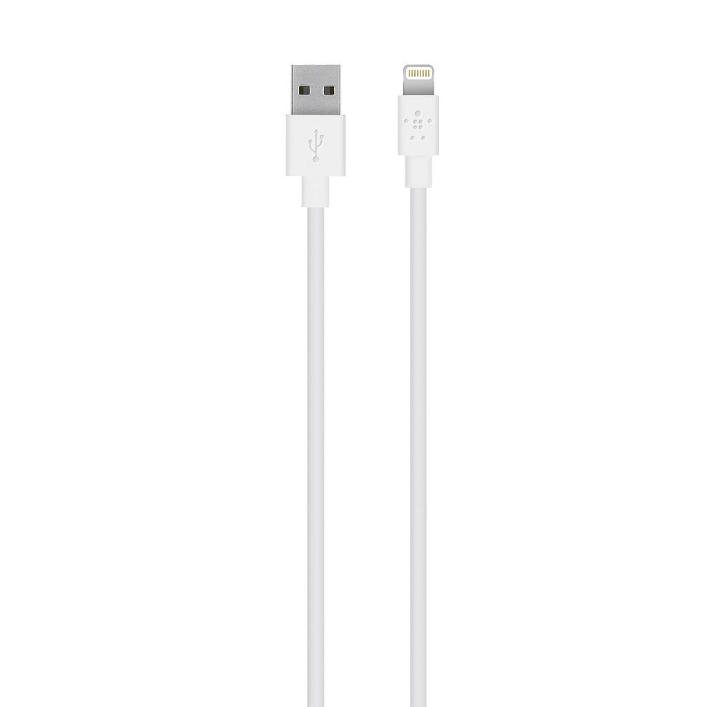 F8J023bt3M-WHT CABLE LIGHTNING BLANC 3MT