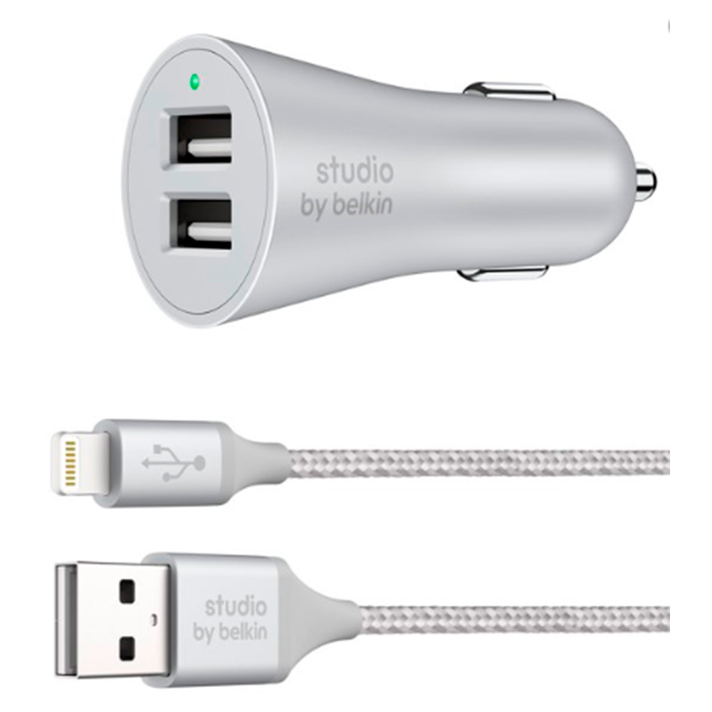 7U040-05-SLV STUDIO DUAL CAR CHARGER W